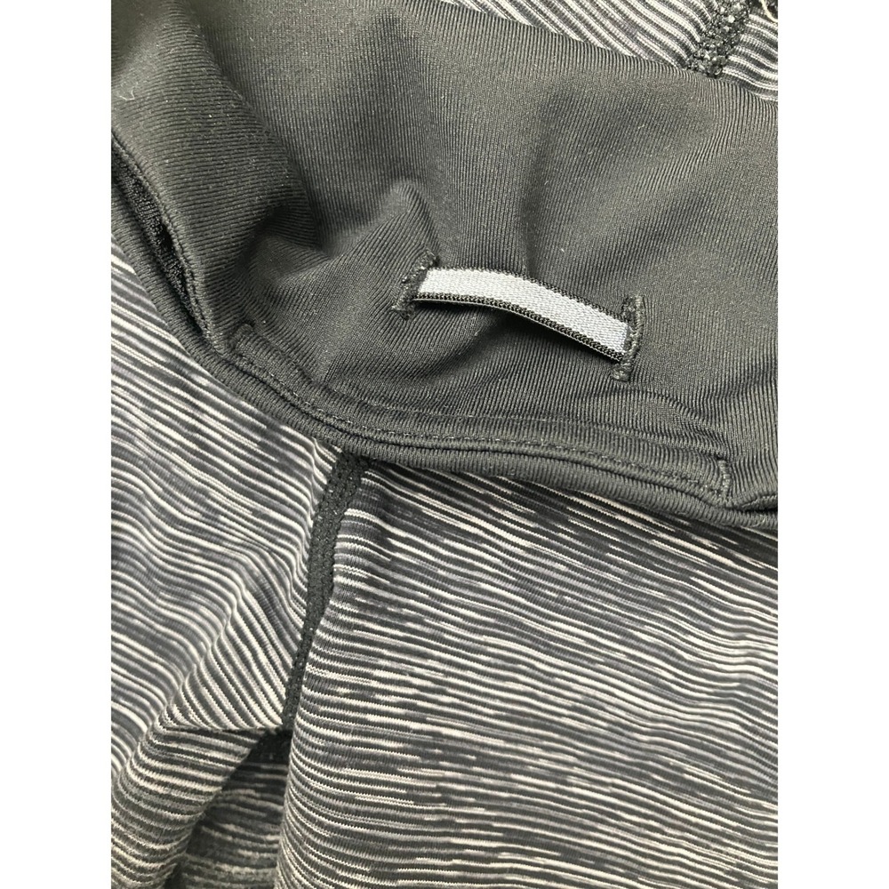 Lululemon Wunder Under Crop Leggings Black Grey Heathered Zip Pocket Size 10 - Picture 10 of 11